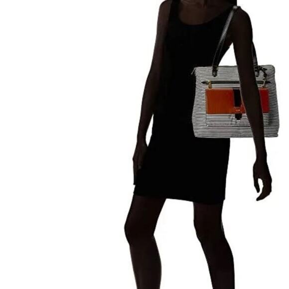 Fossil Kinley Shopper bag large shoulder bag black and white striped - Picture 2 of 16